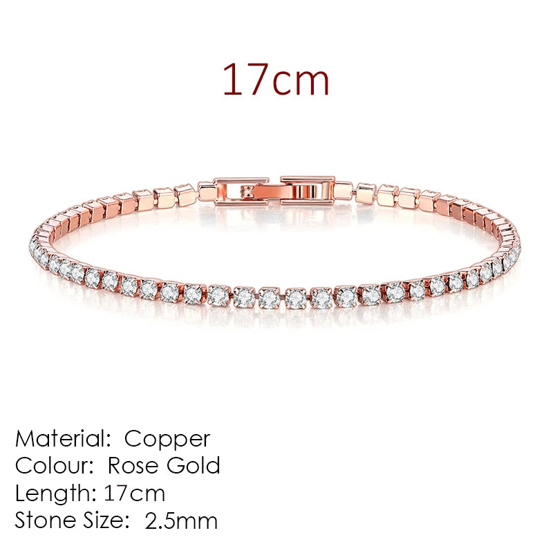 2.5mm Zirconia Tennis Bracelet for Women