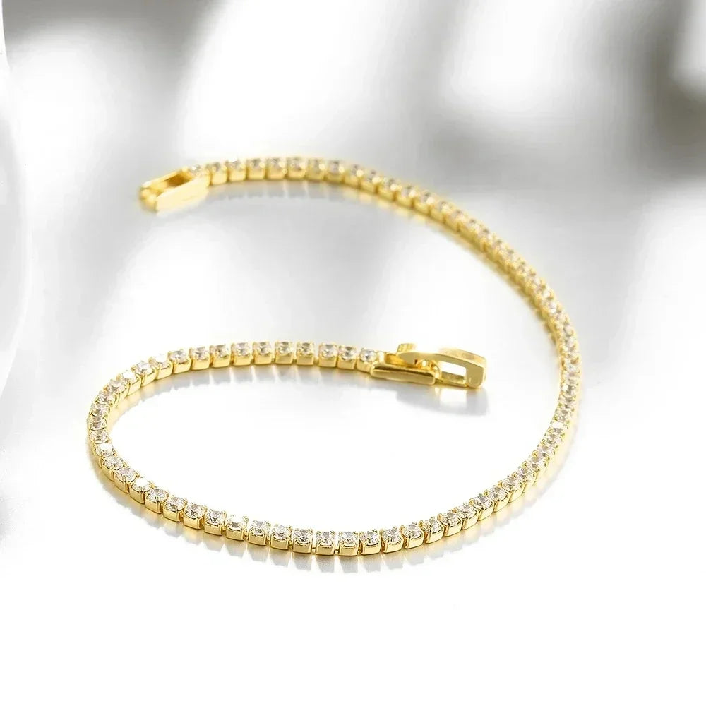 925 Sterling Silver 2.5mm Zirconia Tennis Bracelet