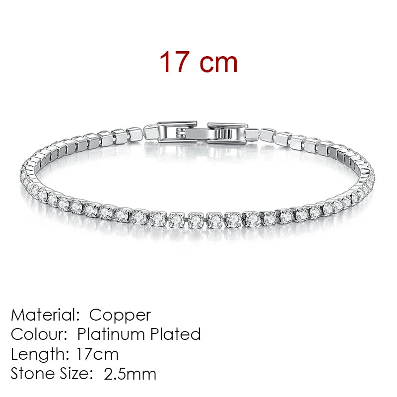 2.5mm Zirconia Tennis Bracelet for Women