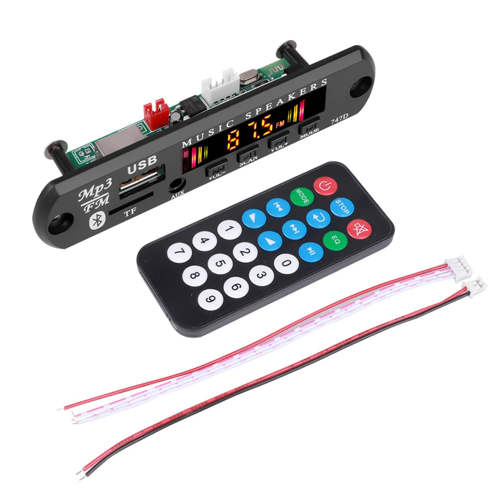 DC 12V Bluetooth 5.0 MP3 Decoder Board – Car Audio DIY Module
