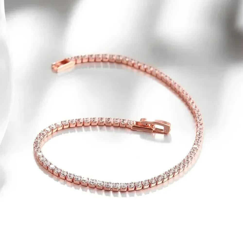 925 Sterling Silver 2.5mm Zirconia Tennis Bracelet