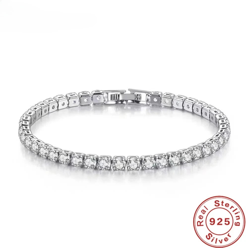 S925 Sterling Silver Zirconia Tennis Bracelet 4mm