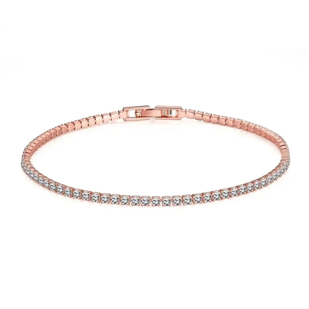925 Sterling Silver 2.5mm Zirconia Tennis Bracelet