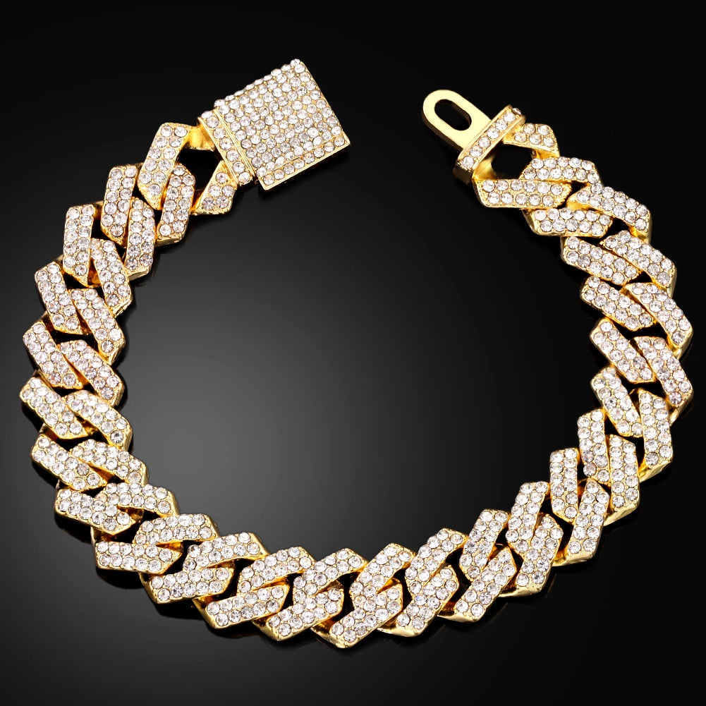 14mm Iced Cuban Chain Bracelet