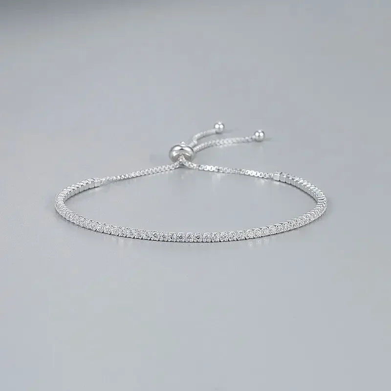925 Sterling Silver Zircon Tennis Bracelet
