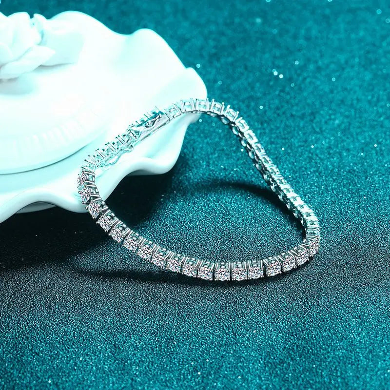 S925 Sterling Silver Moissanite Tennis Bracelet