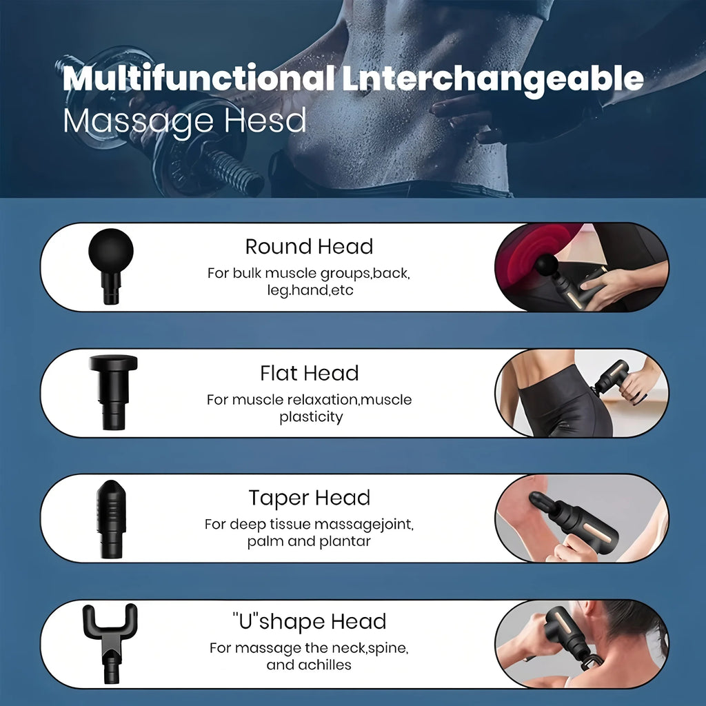 2026 Portable Muscle Massage Gun For Body Massage, With Led Touch Screen, Speed Adjustment, Rechargeable