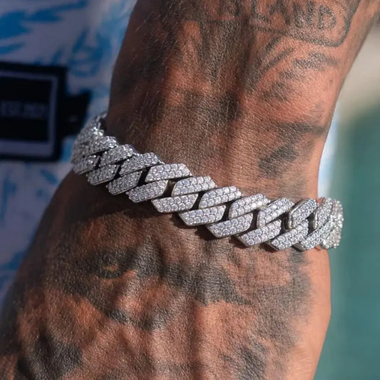 14mm Iced Cuban Chain Bracelet