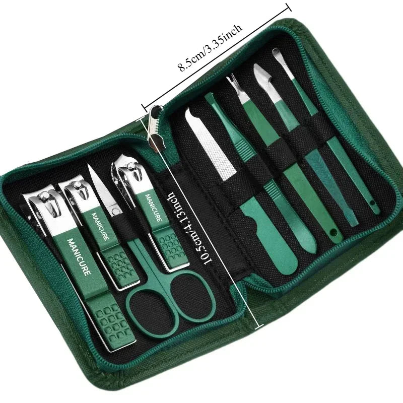 Luxury Manicure & Pedicure Set with Leather Case – 6 to 9 Piece