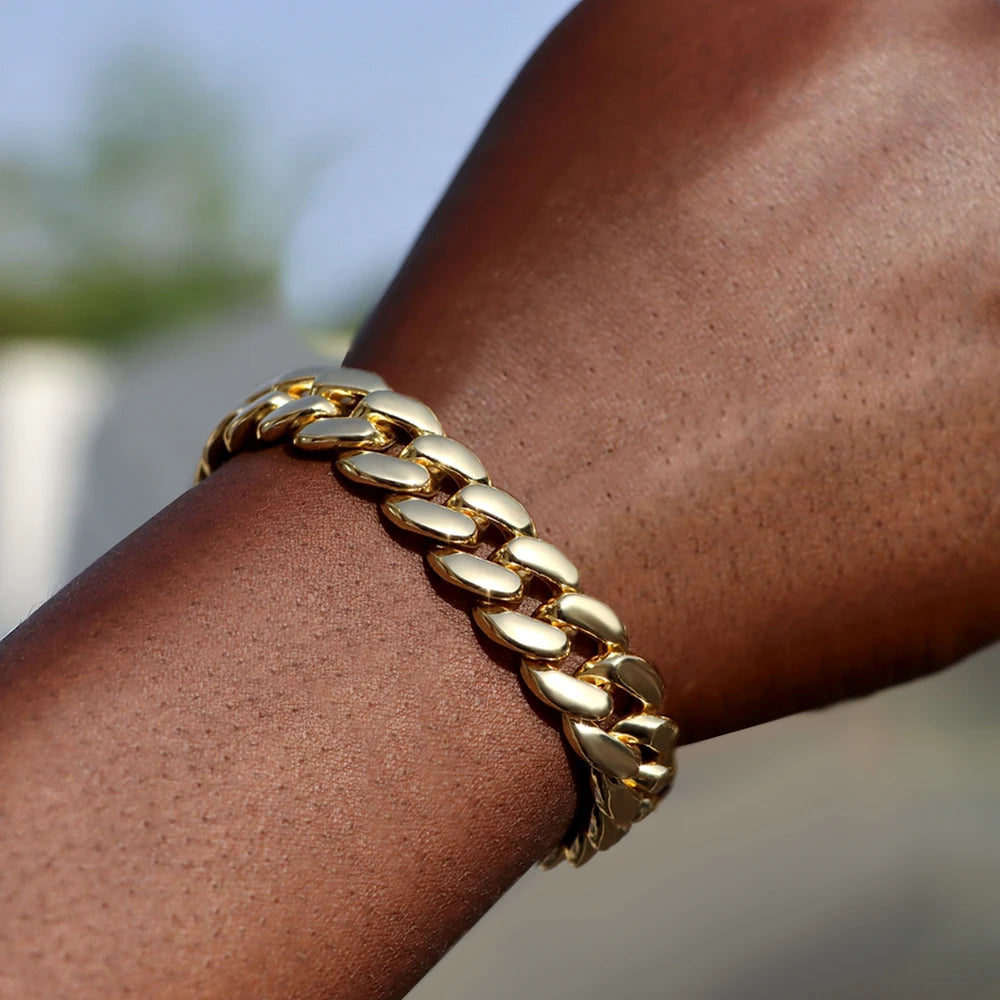 14mm Iced Cuban Chain Bracelet