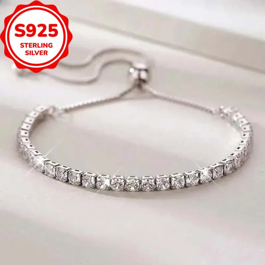 925 Sterling Silver Zircon Tennis Bracelet