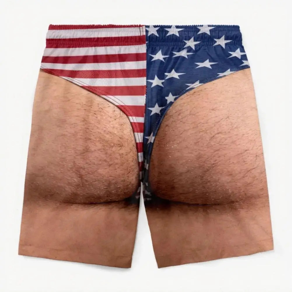 Pool Party Swim Shorts Mens Swim Trunks Funny Patriotic Men’s Swim Trunks American Stars Stripes Board Shorts for Summer