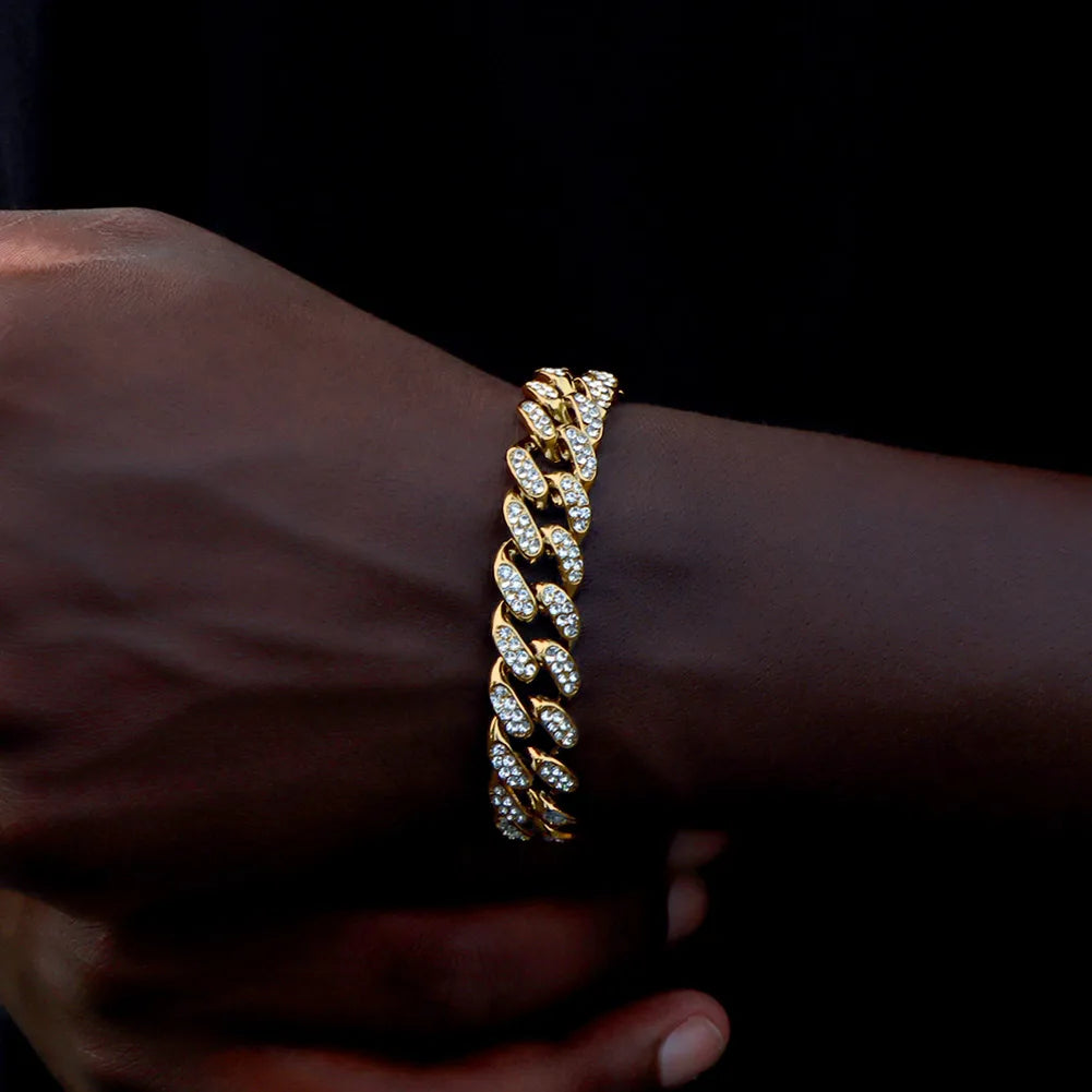 14mm Iced Cuban Chain Bracelet