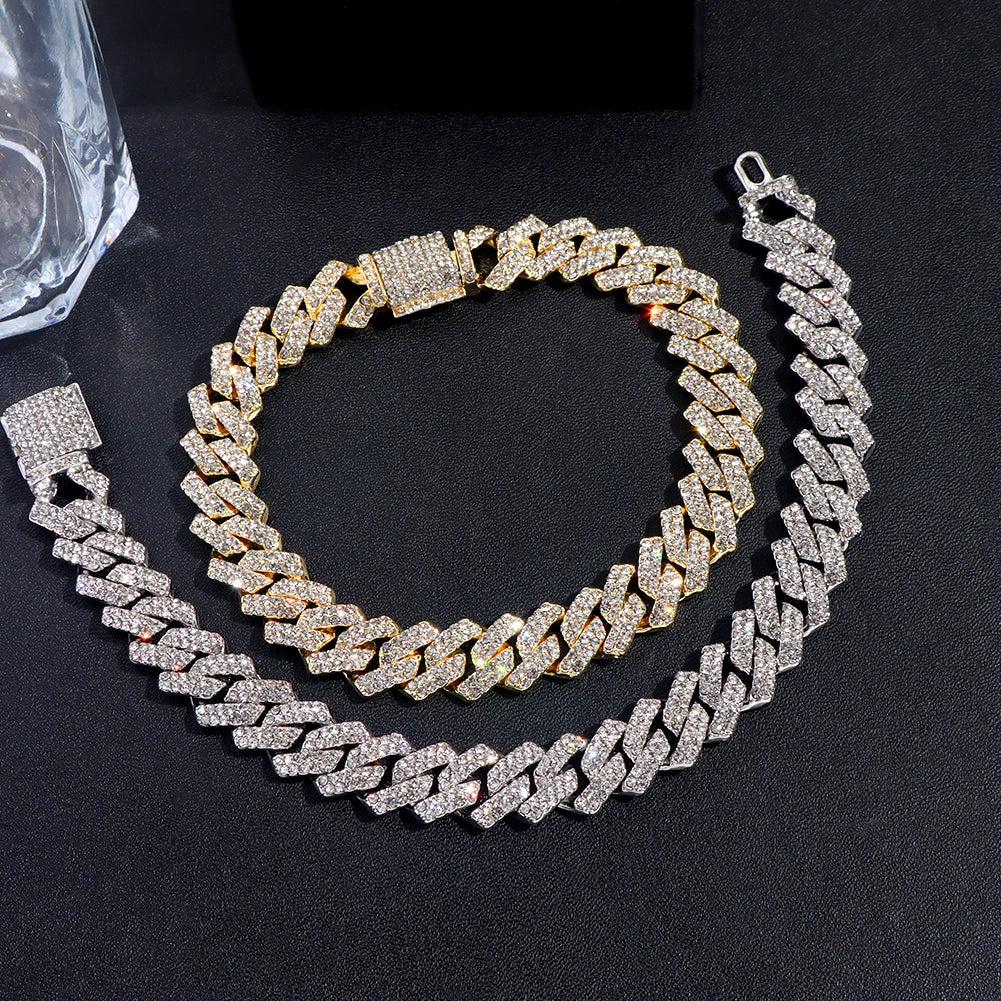 14mm Iced Cuban Chain Bracelet