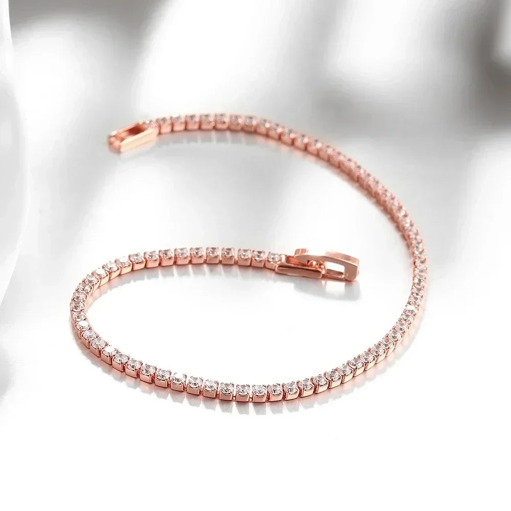 925 Sterling Silver 2.5mm Zirconia Tennis Bracelet