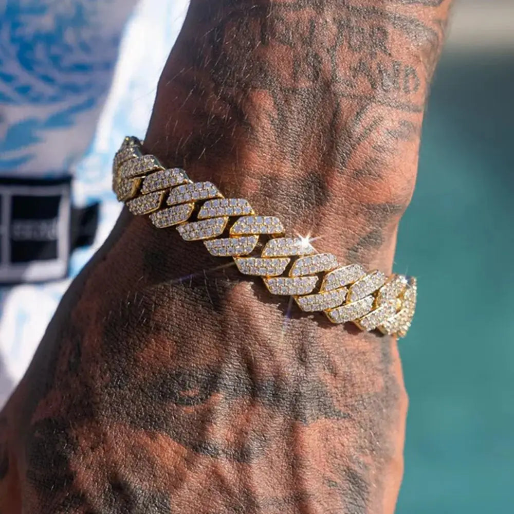 14mm Iced Cuban Chain Bracelet
