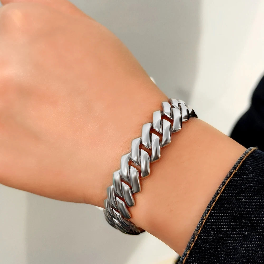 14mm Iced Cuban Chain Bracelet