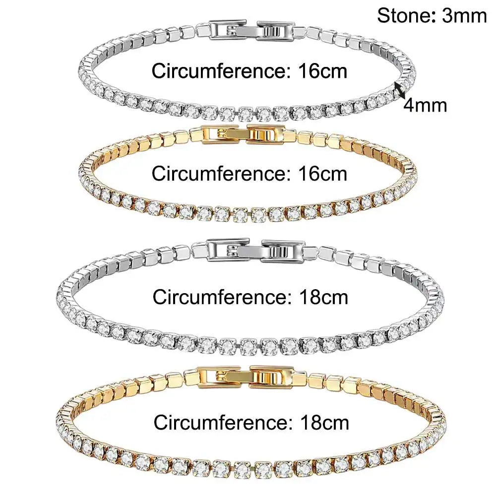 4mm Cubic Zirconia Tennis Bracelet for Women