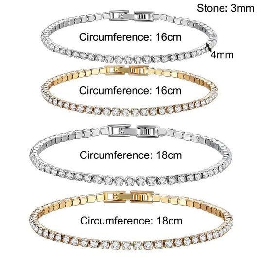 4mm Cubic Zirconia Tennis Bracelet for Women