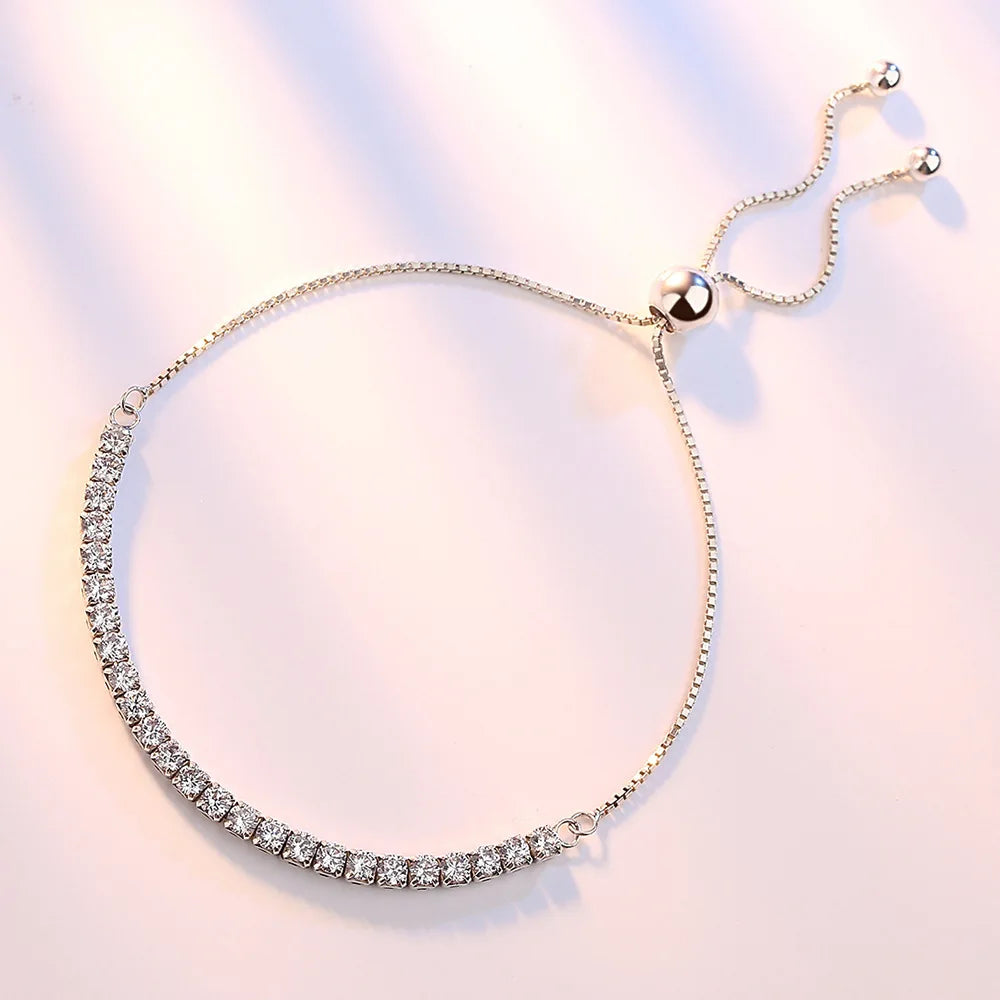925 Sterling Silver Zircon Tennis Bracelet