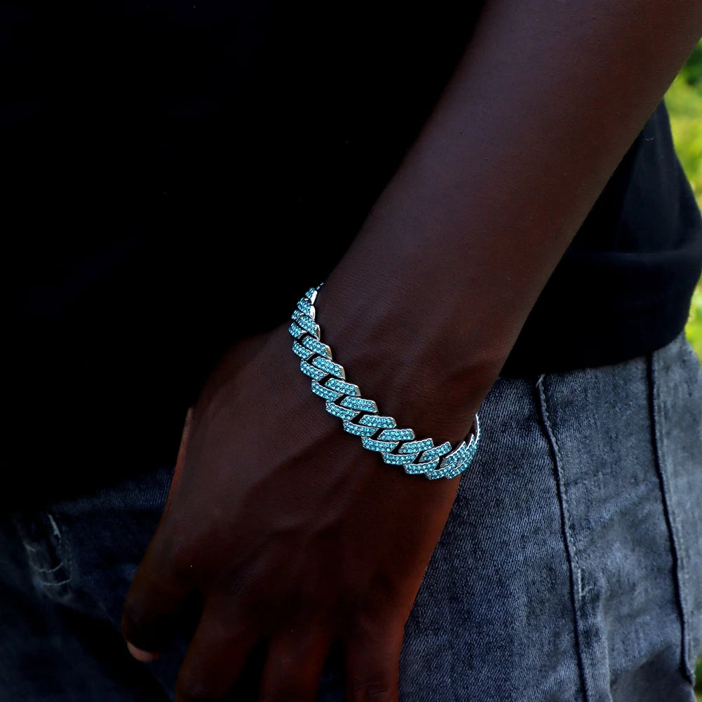 14mm Iced Cuban Chain Bracelet