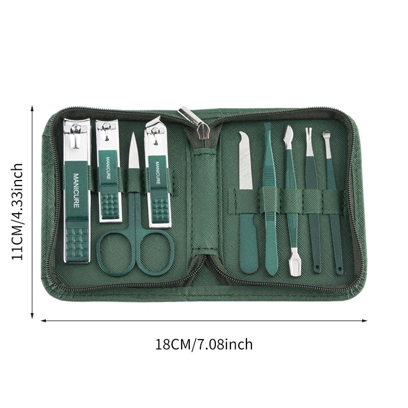 9-Piece Stainless Steel Nail Clipper Set – Professional Manicure Kit