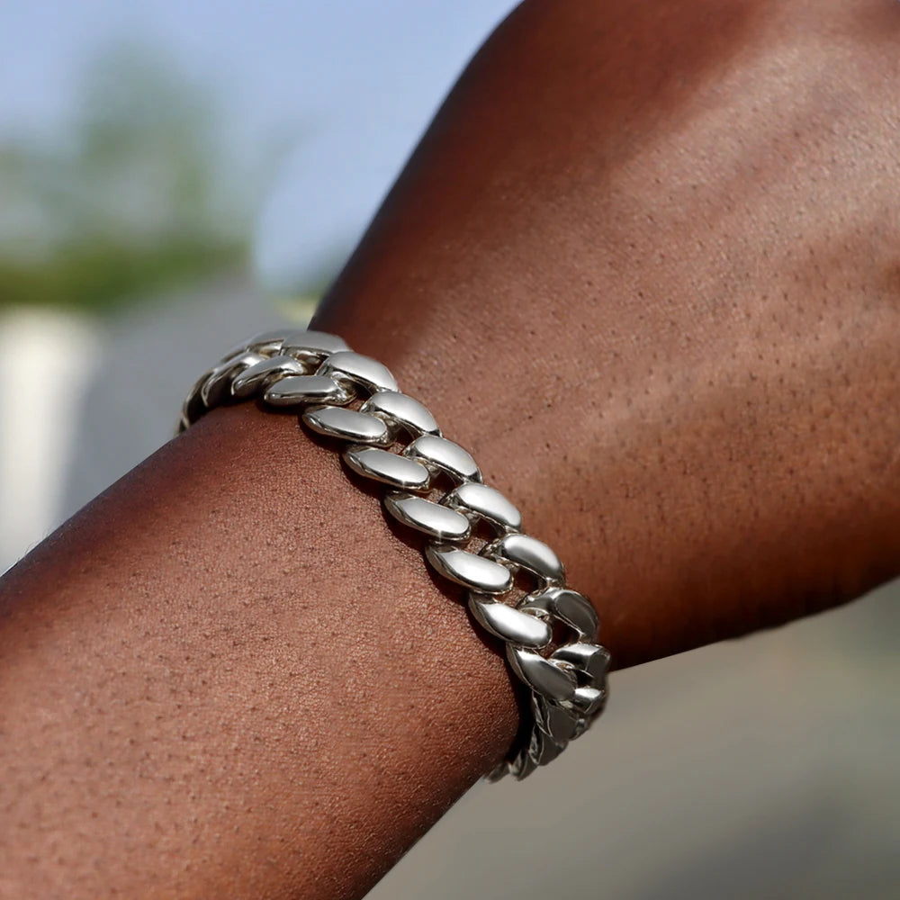 14mm Iced Cuban Chain Bracelet