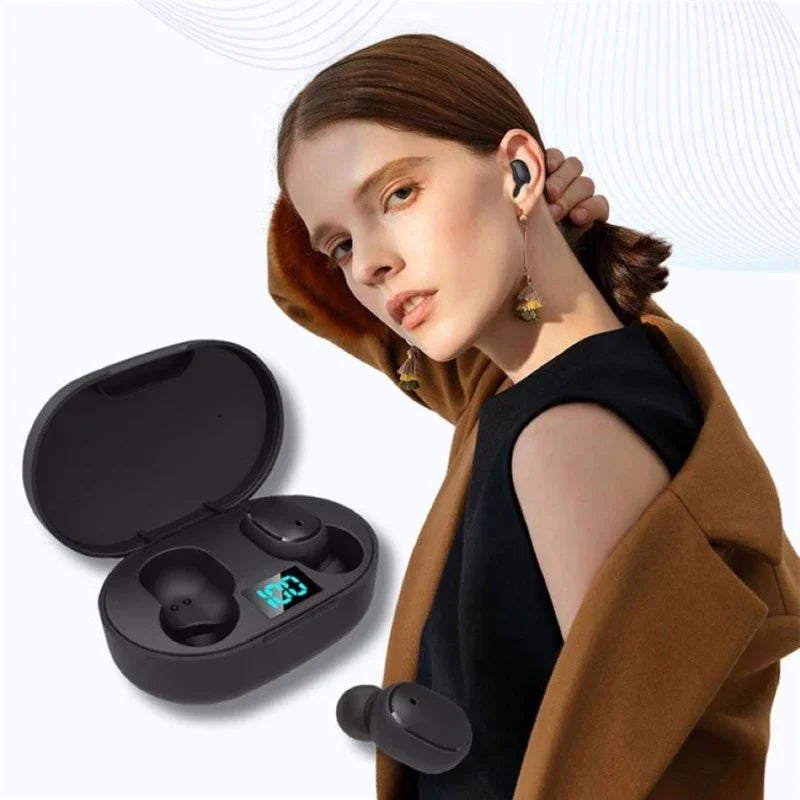 E6S Wireless Bluetooth Earphones – LED Display & Noise Cancelling