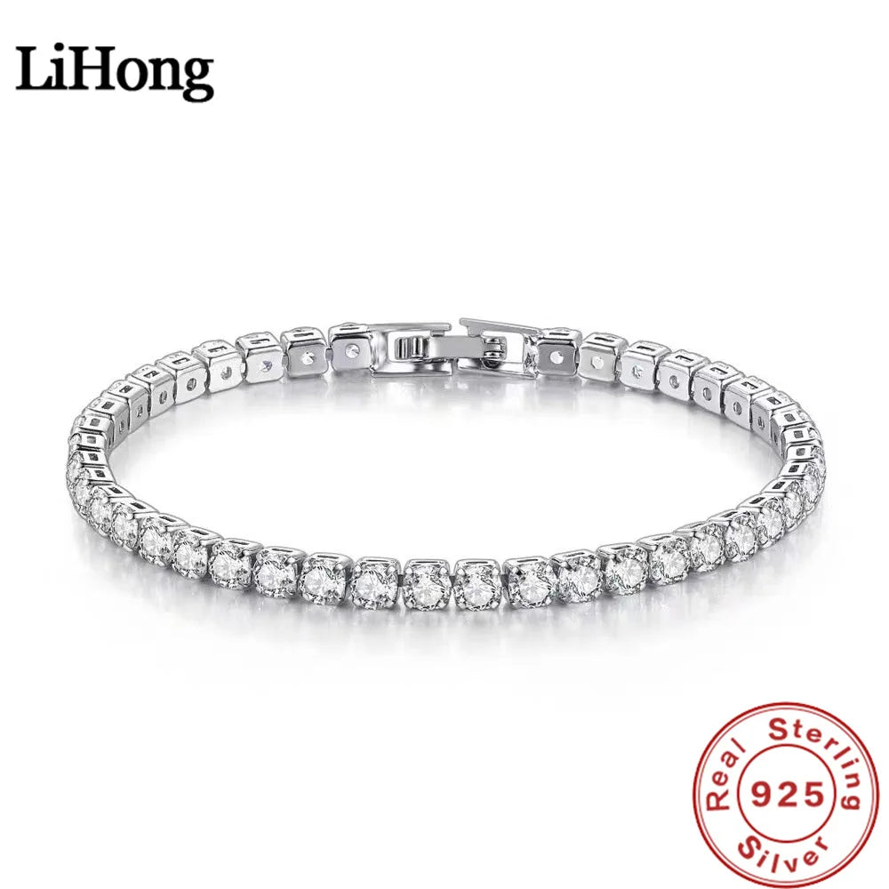 S925 Sterling Silver Zirconia Tennis Bracelet 4mm