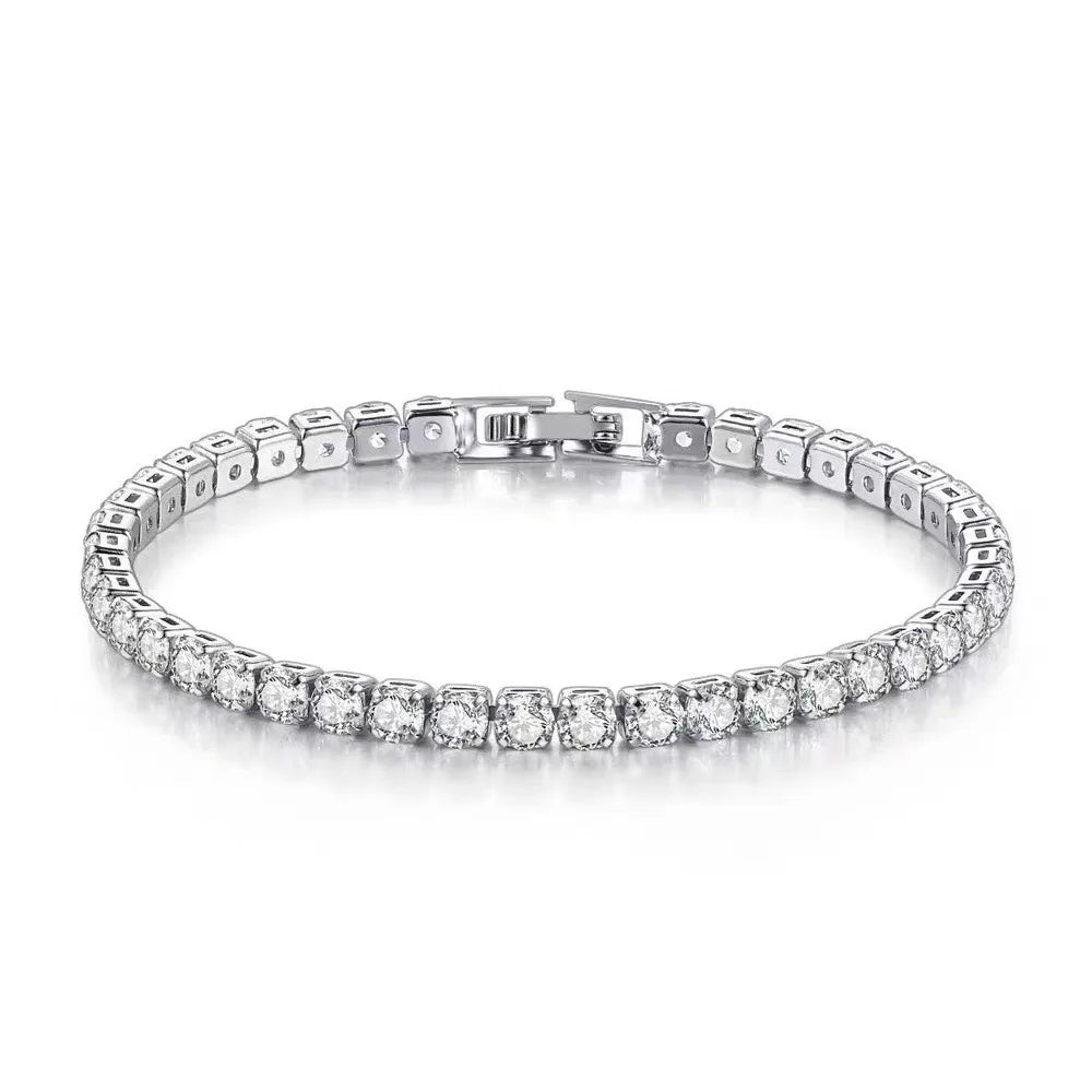 S925 Sterling Silver Zirconia Tennis Bracelet 4mm