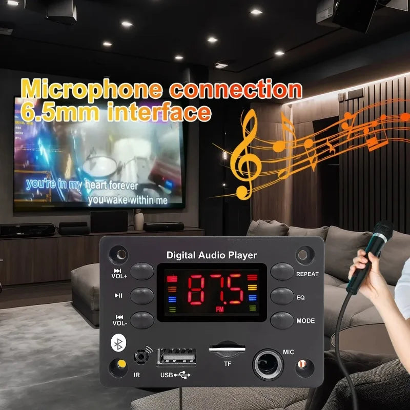 DC 12V Bluetooth 5.0 MP3 Decoder Board – Car Audio DIY Module