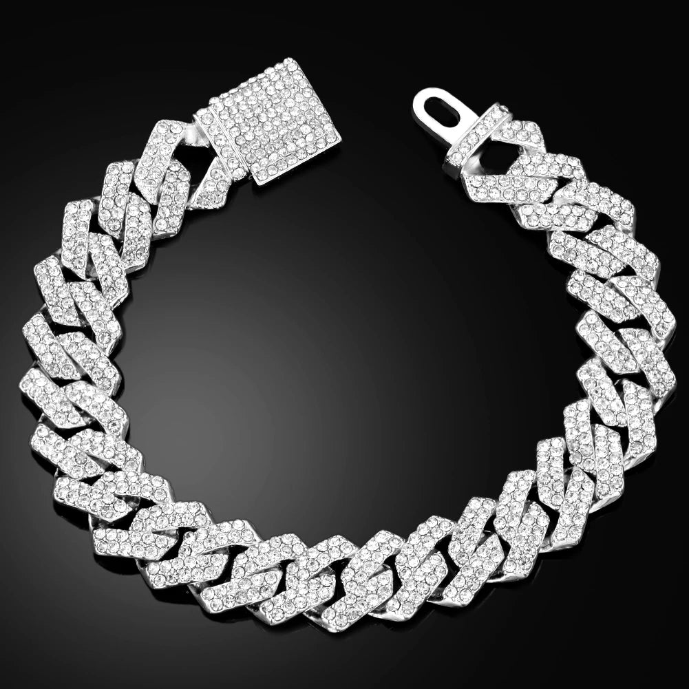 14mm Iced Cuban Chain Bracelet