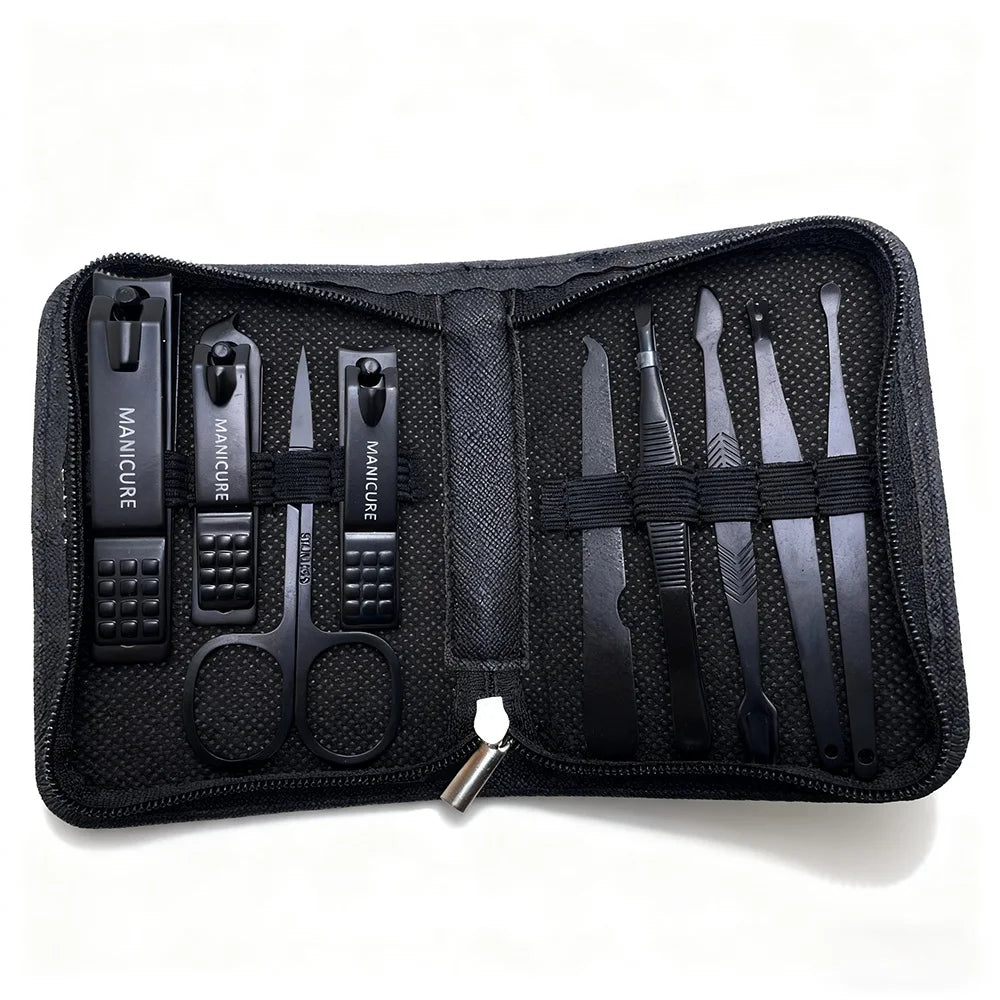 Luxury Manicure & Pedicure Set with Leather Case – 6 to 9 Piece