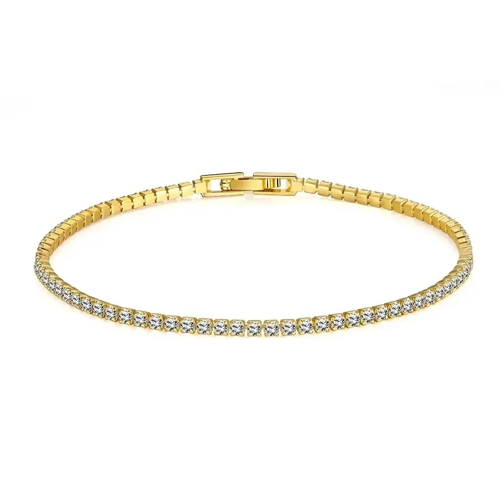 925 Sterling Silver 2.5mm Zirconia Tennis Bracelet