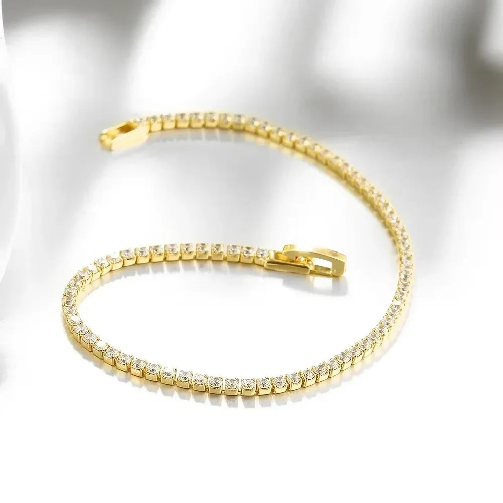 925 Sterling Silver 2.5mm Zirconia Tennis Bracelet