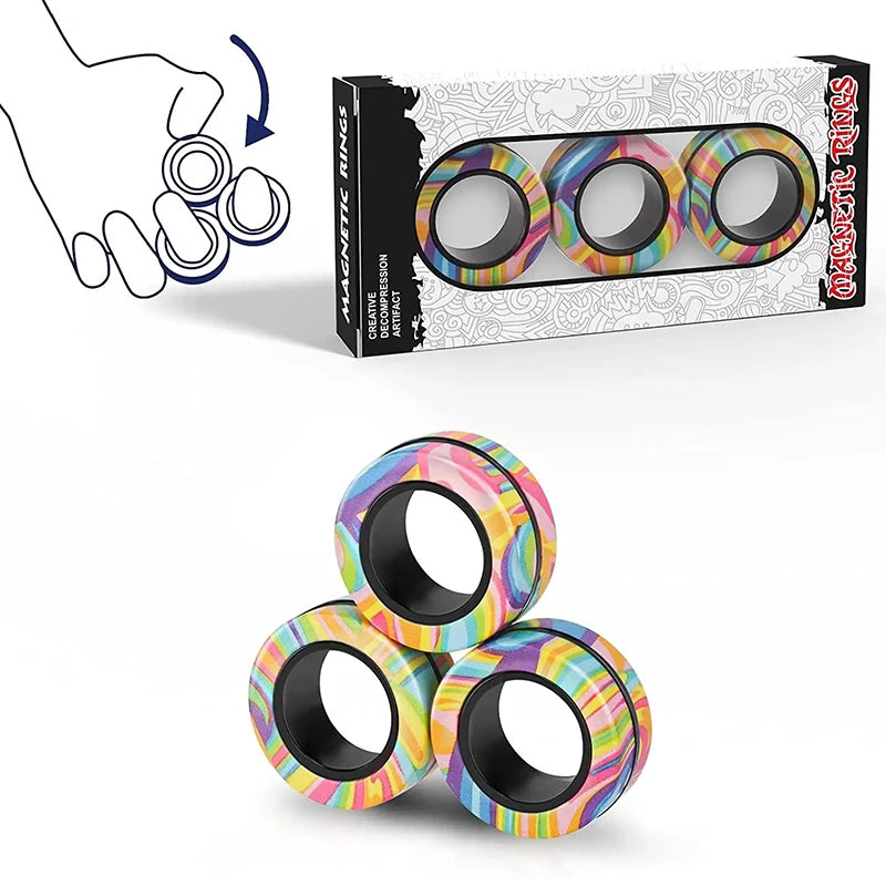 Magnetic Fidget Spinner Rings (3-Pack)