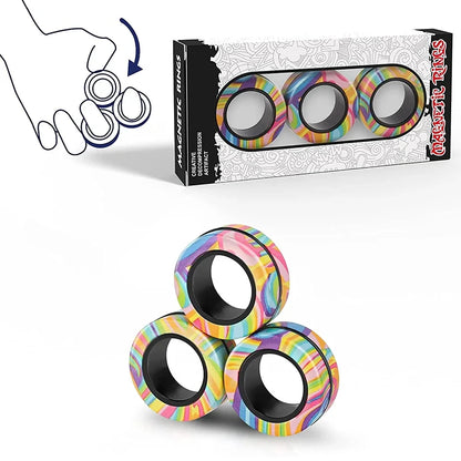 Magnetic Fidget Spinner Rings (3-Pack)